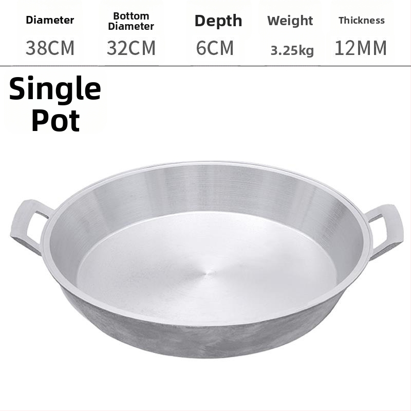 Alumínium serpenyő tapadásmentes bevonattal, egyetlen alappal, kínai stílusú palacsintás serpenyő