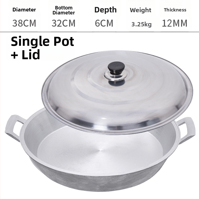 Alumínium serpenyő tapadásmentes bevonattal, egyetlen alappal, kínai stílusú palacsintás serpenyő