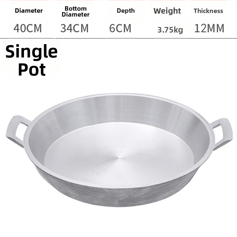 Alumínium serpenyő tapadásmentes bevonattal, egyetlen alappal, kínai stílusú palacsintás serpenyő