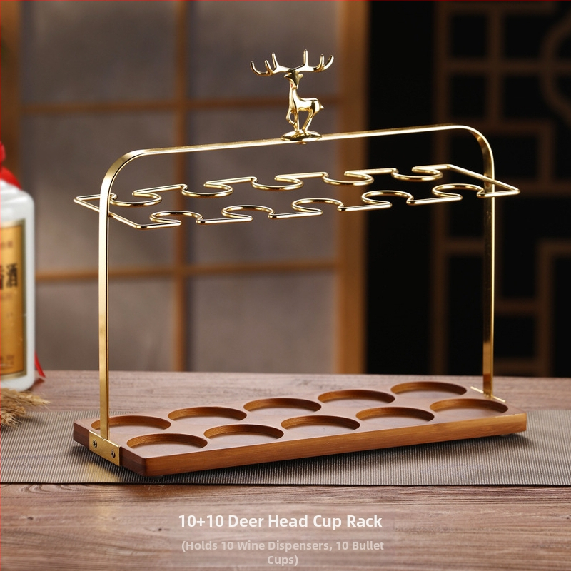 Držiak na poháre — drevený stojanový regál na poháre, ľahký luxusný retro štýl, model Deer Cup Holder, uvedenie v lete 2025.