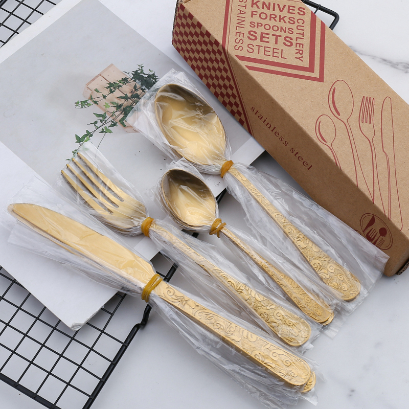 Σετ μαχαιροπίρουνα από ανοξείδωτο χάλυβα 410, 24 τεμάχια: μαχαίρια, πιρούνες και κουτάλια, σε σκανδιναβικό στυλ