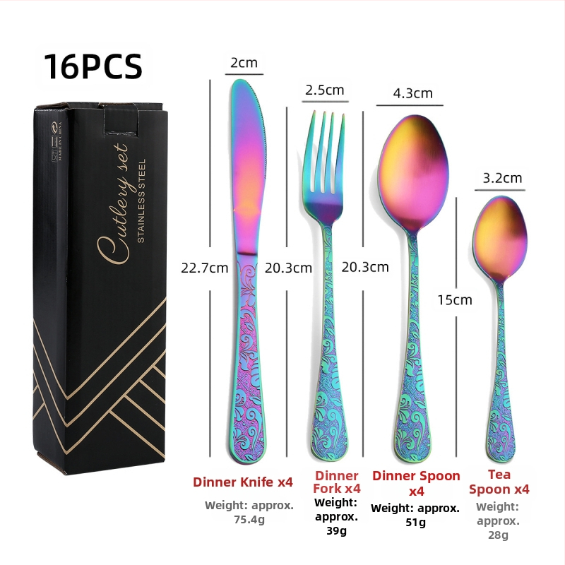 24-dielna súprava príborov z nehrdzavejúcej ocele 410: nože, vidličky a lyžice, leštenie do zrkadla, severský štýl