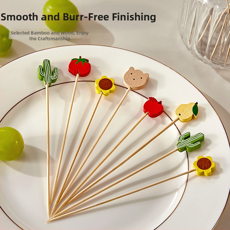 Дървени плодови вилки – прост стил, еднократни, полирани, за деца