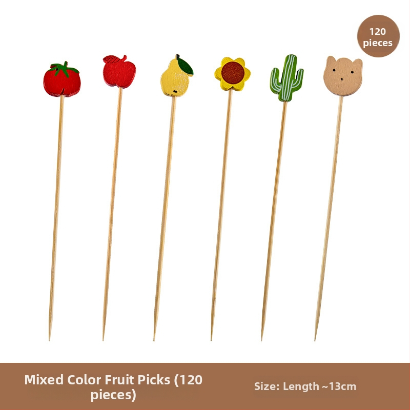 Furculițe din lemn pentru fructe – stil simplu, de unică folosință, lustruite, pentru copii