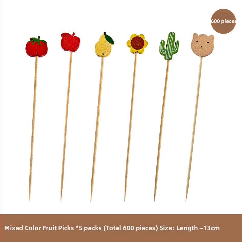 Furculițe din lemn pentru fructe – stil simplu, de unică folosință, lustruite, pentru copii