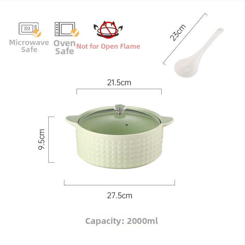 Porcelánová misa na polievku s viečkom, japonský štýl, kruhový tvar, dvojité uši