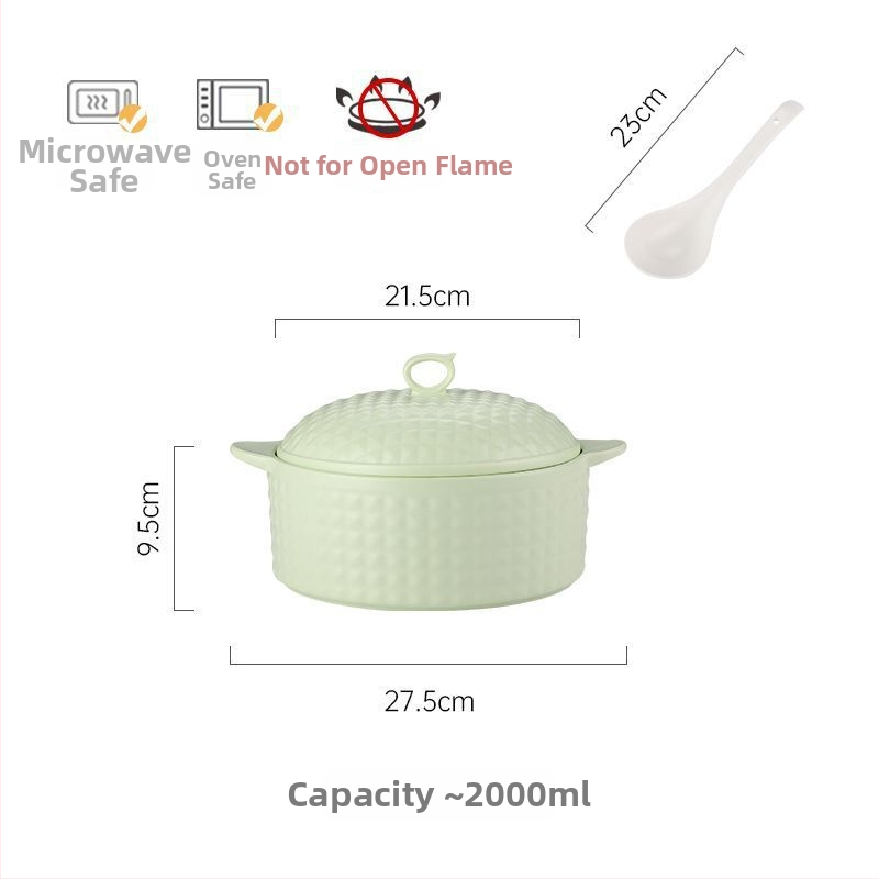 Porcelánová misa na polievku s viečkom, japonský štýl, kruhový tvar, dvojité uši