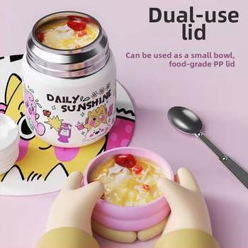 Θερμός φαγητού για μεσημέρι από ανοξείδωτο ατσάλι 316, ευρύ στόμιο, μόνωση 12-24 ωρών, με καπάκι, προσαρμόσιμο