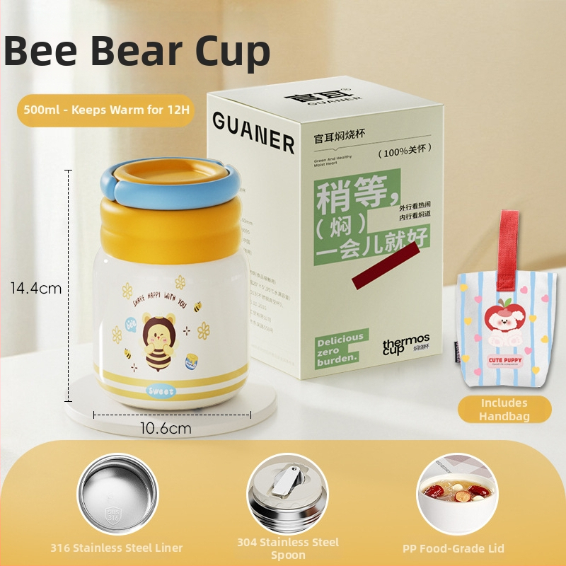 Θερμός φαγητού για μεσημέρι από ανοξείδωτο ατσάλι 316, ευρύ στόμιο, μόνωση 12-24 ωρών, με καπάκι, προσαρμόσιμο