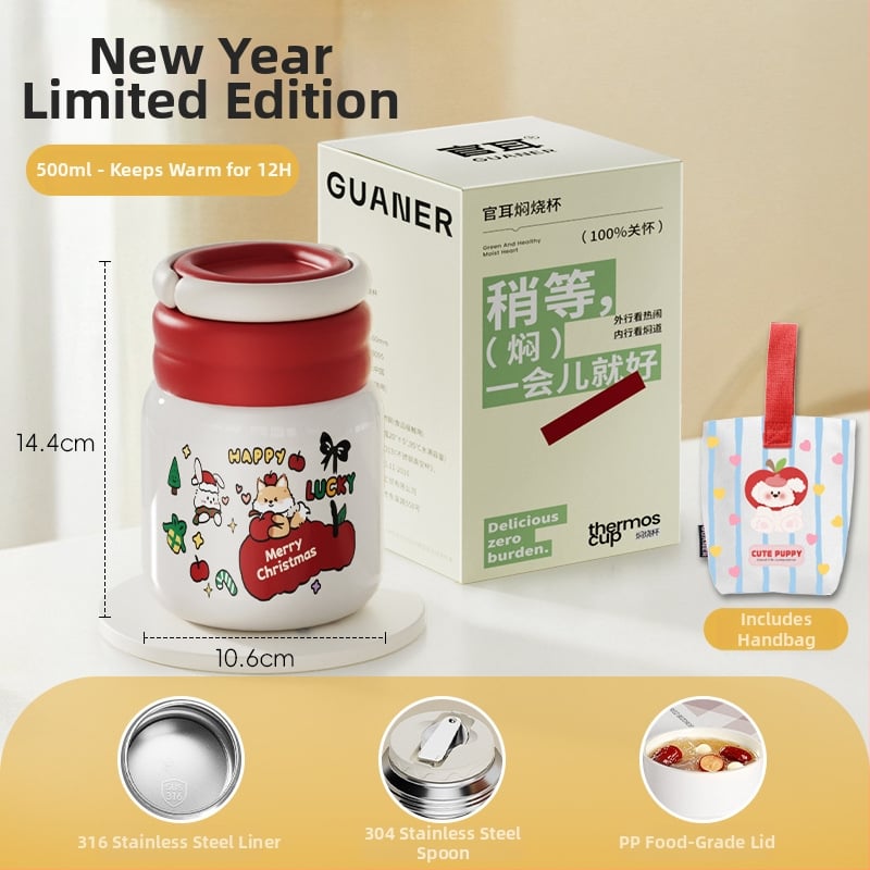 Θερμός φαγητού για μεσημέρι από ανοξείδωτο ατσάλι 316, ευρύ στόμιο, μόνωση 12-24 ωρών, με καπάκι, προσαρμόσιμο