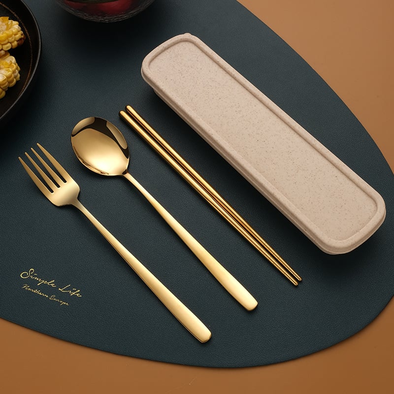 Σετ μαχαιροπίρουνα από ανοξείδωτο ατσάλι 410: κουτάλι, πιρούνι και chopsticks, επιφάνεια καθρέφτη, εξωτερικό μοντέρνο και μινιμαλιστικό στυλ