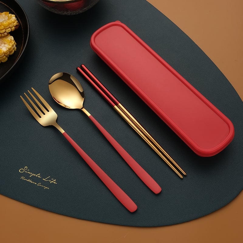 Σετ μαχαιροπίρουνα από ανοξείδωτο ατσάλι 410: κουτάλι, πιρούνι και chopsticks, επιφάνεια καθρέφτη, εξωτερικό μοντέρνο και μινιμαλιστικό στυλ