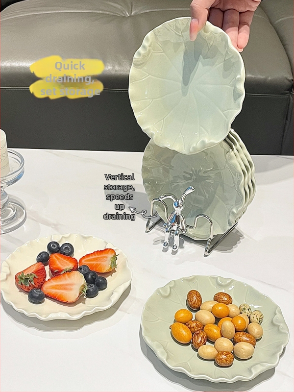 Порцеланова чиния за закуски, нордичен стил, неправилна форма, стабилен дизайн