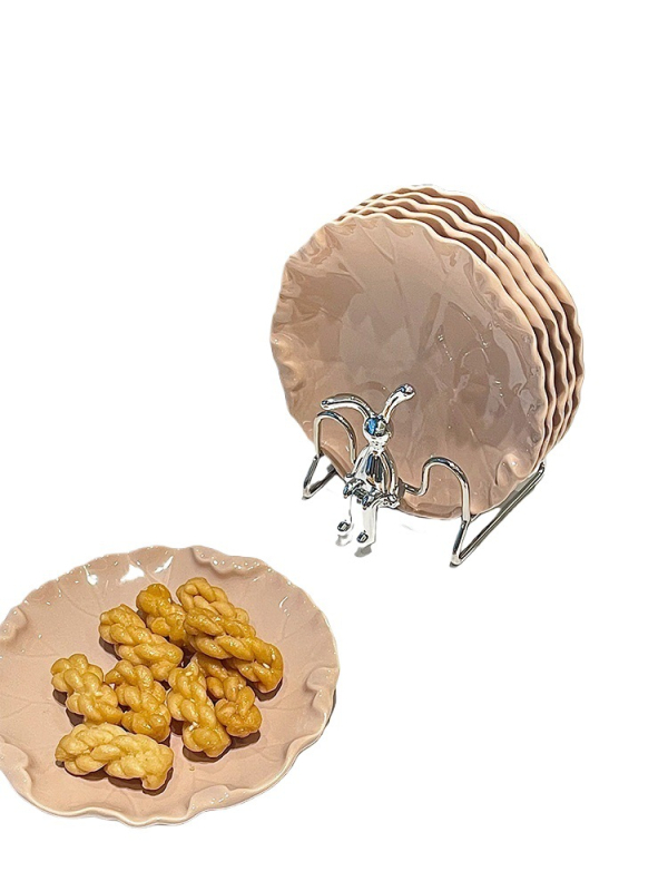 Porcelán falatkás tál, skandináv stílus, szabálytalan forma, egyszerű mintázat