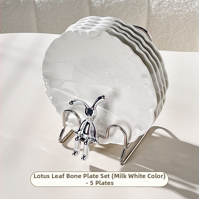 Porcelán falatkás tál, skandináv stílus, szabálytalan forma, egyszerű mintázat