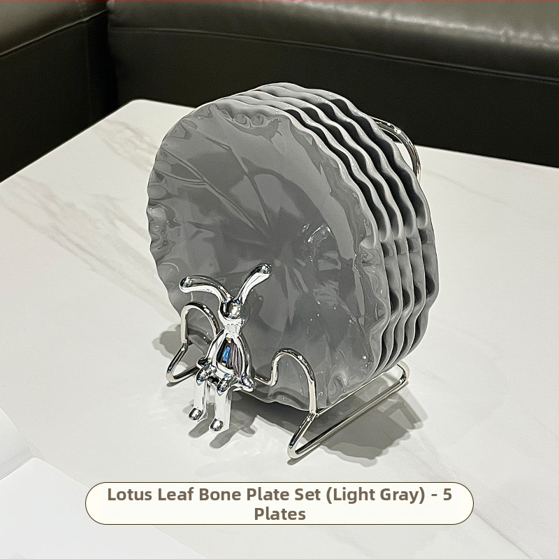 Porcelán falatkás tál, skandináv stílus, szabálytalan forma, egyszerű mintázat