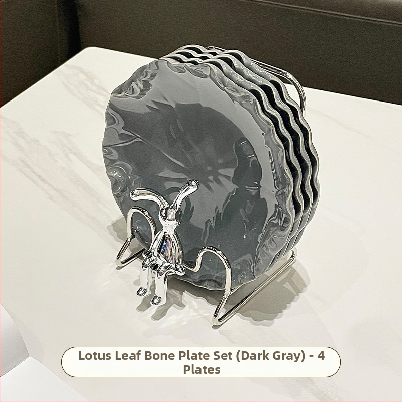 Porcelán falatkás tál, skandináv stílus, szabálytalan forma, egyszerű mintázat