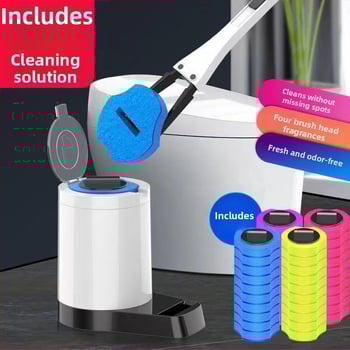 Еднократен комплект за четка за тоалетна със сменяема глава от гъба за почистване на банята