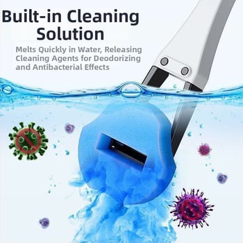 Еднократен комплект за четка за тоалетна със сменяема глава от гъба за почистване на банята