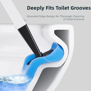 Еднократен комплект за четка за тоалетна със сменяема глава от гъба за почистване на банята