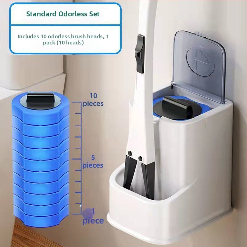 Еднократен комплект за четка за тоалетна със сменяема глава от гъба за почистване на банята