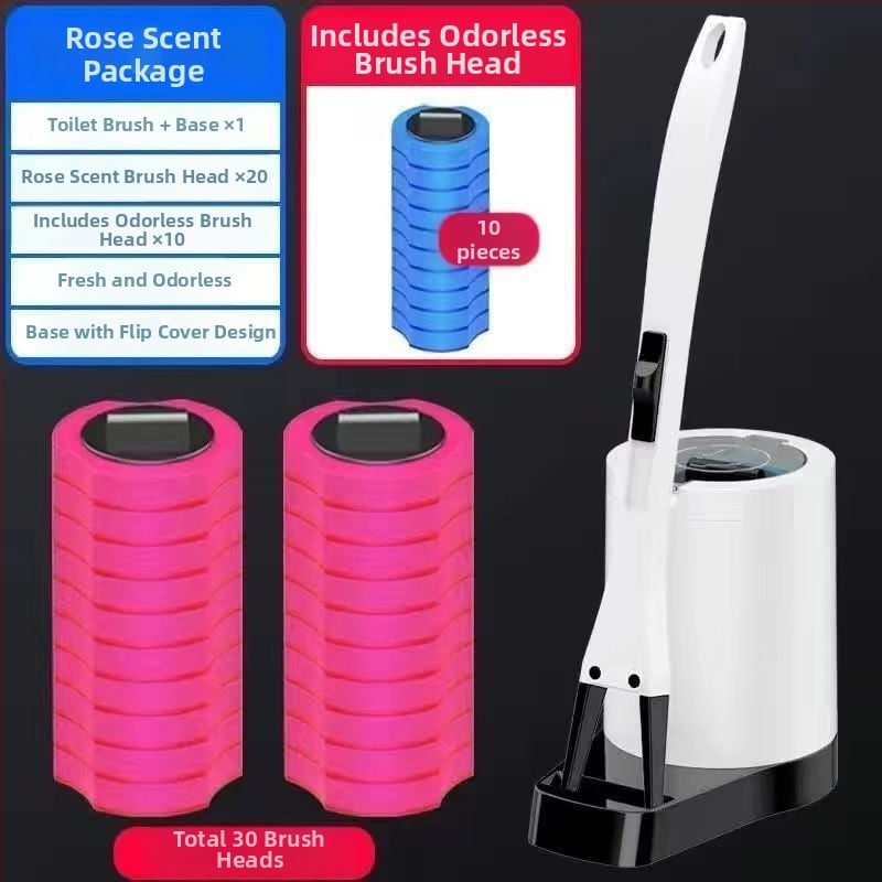 Еднократен комплект за четка за тоалетна със сменяема глава от гъба за почистване на банята