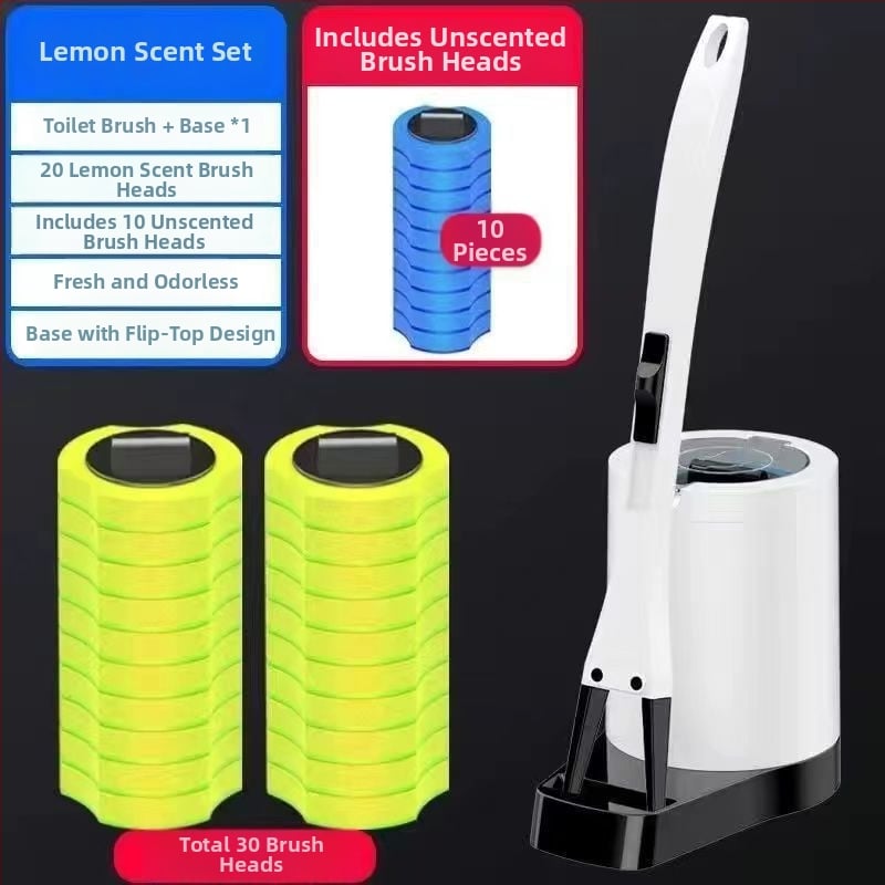 Еднократен комплект за четка за тоалетна със сменяема глава от гъба за почистване на банята