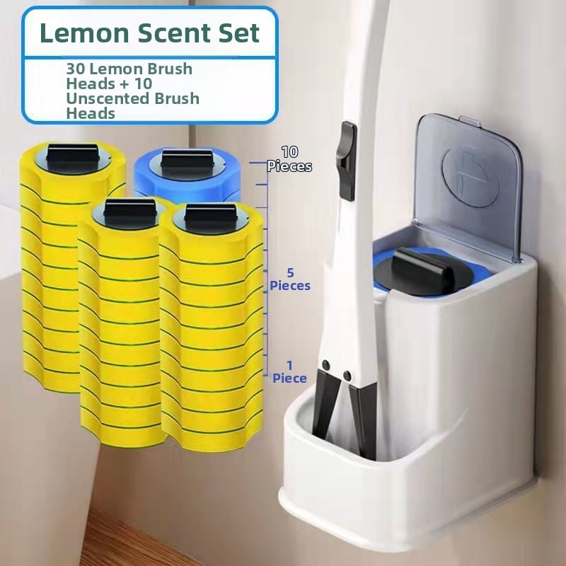 Еднократен комплект за четка за тоалетна със сменяема глава от гъба за почистване на банята