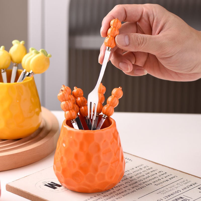 Guangshuhui 304 oțel inoxidabil furculiță de fructe pentru copii, stil simplu Instagram