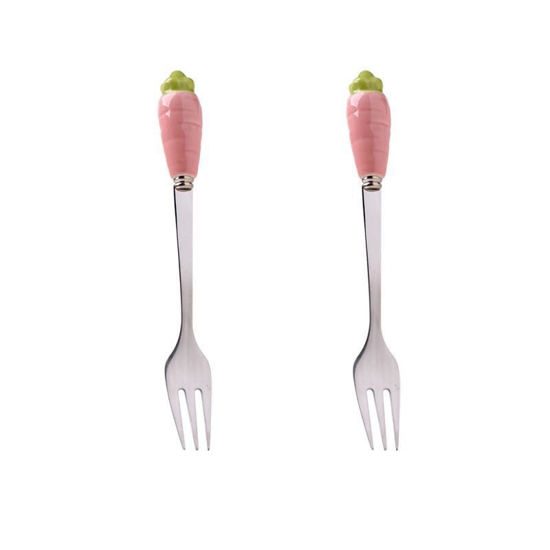 Guangshuhui 304 oțel inoxidabil furculiță de fructe pentru copii, stil simplu Instagram