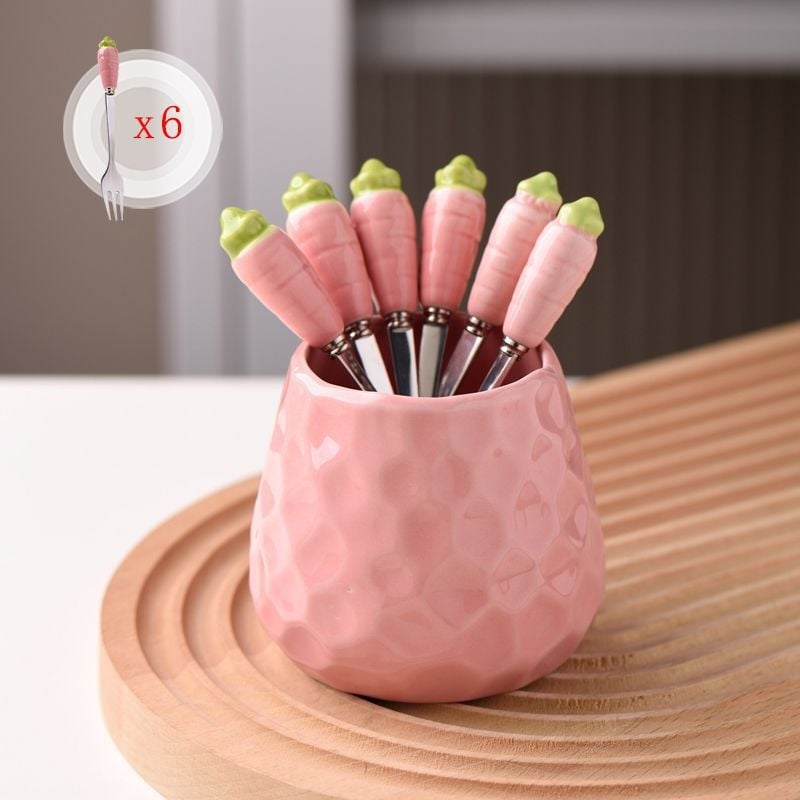 Guangshuhui 304 oțel inoxidabil furculiță de fructe pentru copii, stil simplu Instagram