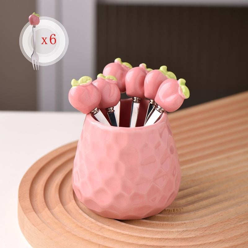 Guangshuhui 304 oțel inoxidabil furculiță de fructe pentru copii, stil simplu Instagram