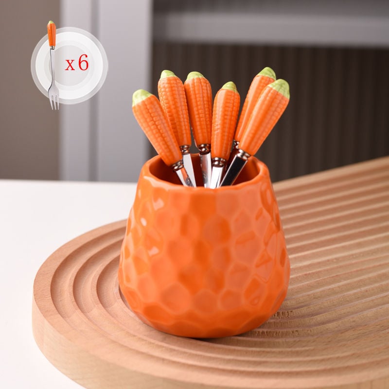 Guangshuhui 304 oțel inoxidabil furculiță de fructe pentru copii, stil simplu Instagram