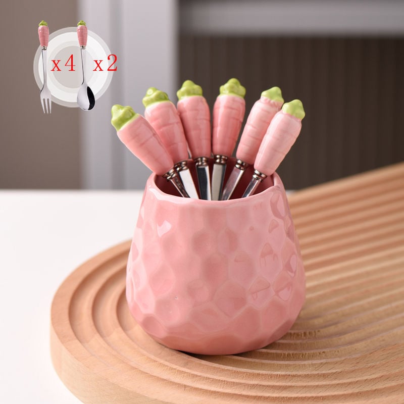 Guangshuhui 304 oțel inoxidabil furculiță de fructe pentru copii, stil simplu Instagram