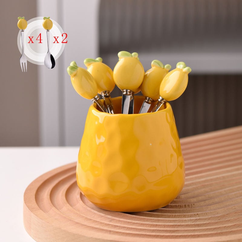 Guangshuhui 304 oțel inoxidabil furculiță de fructe pentru copii, stil simplu Instagram