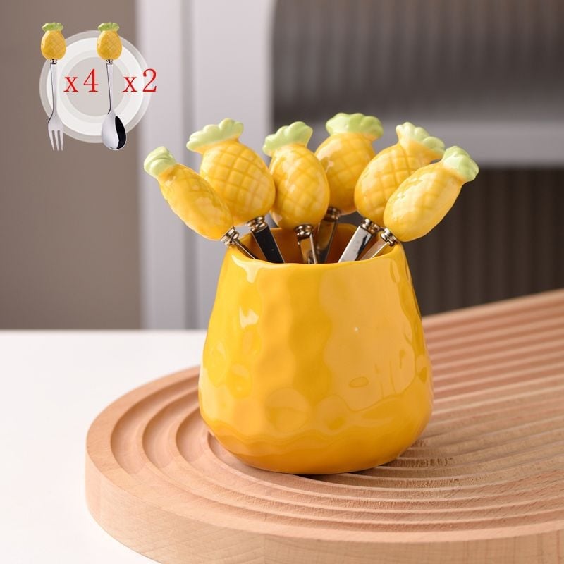 Guangshuhui 304 oțel inoxidabil furculiță de fructe pentru copii, stil simplu Instagram