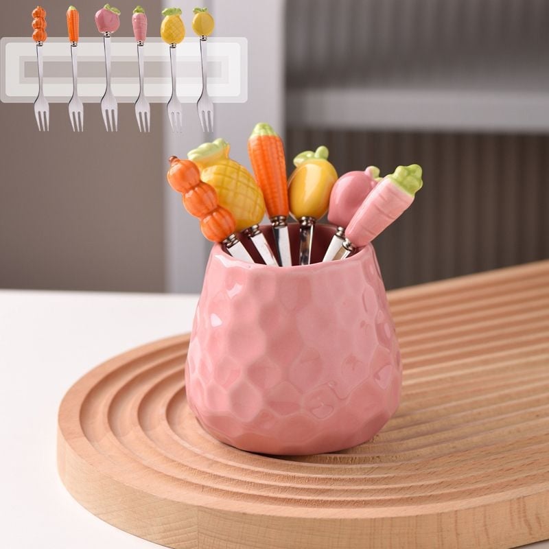 Guangshuhui 304 oțel inoxidabil furculiță de fructe pentru copii, stil simplu Instagram