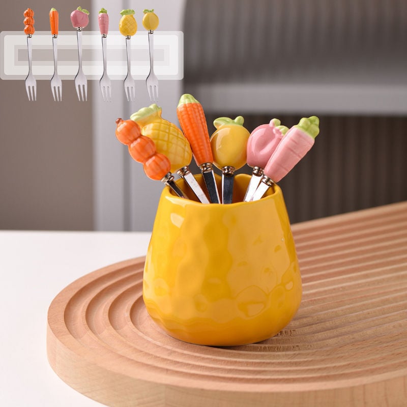 Guangshuhui 304 oțel inoxidabil furculiță de fructe pentru copii, stil simplu Instagram