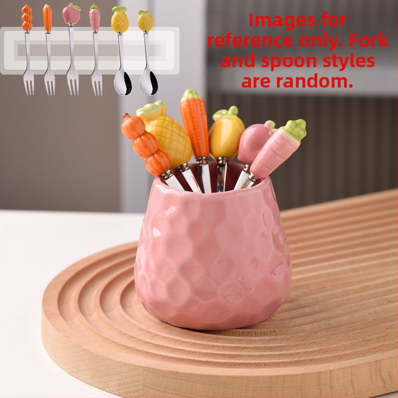 Guangshuhui 304 nerezová oceľová vidlička na ovocie pre deti, jednoduchý štýl Instagram