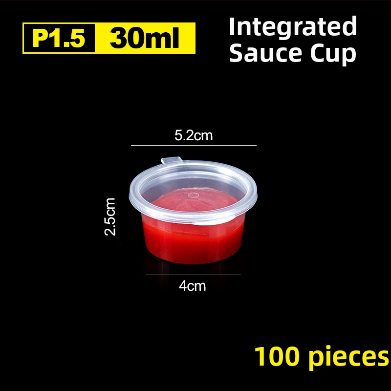 Jednokratna plastična šalica za umake, pogodna za sojin sos, ocat i dipove, kapacitet 27–200 ml