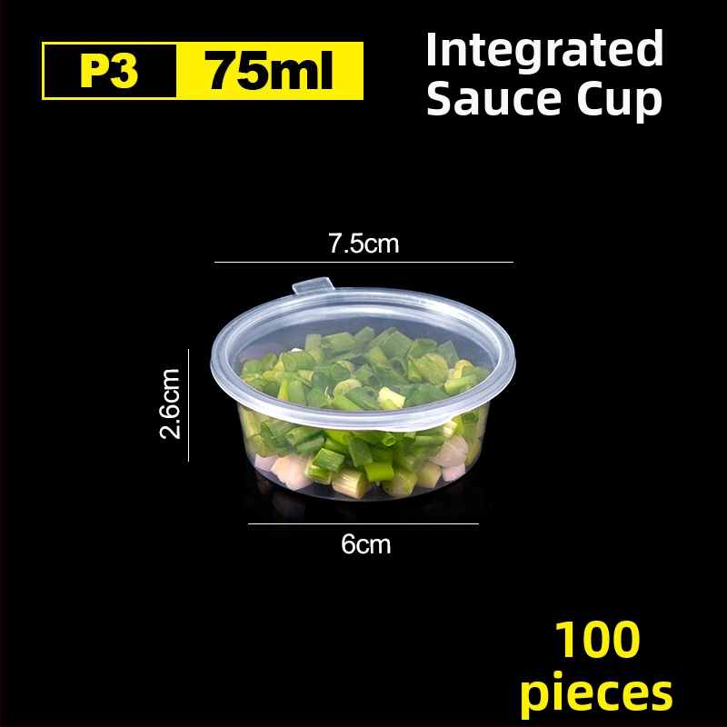 Jednokratna plastična šalica za umake, pogodna za sojin sos, ocat i dipove, kapacitet 27–200 ml