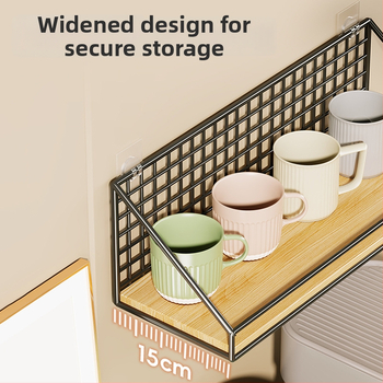 Držiak na poháre na stenu z železa a dreva, moderný minimalistický štýl, luxusný retro dizajn