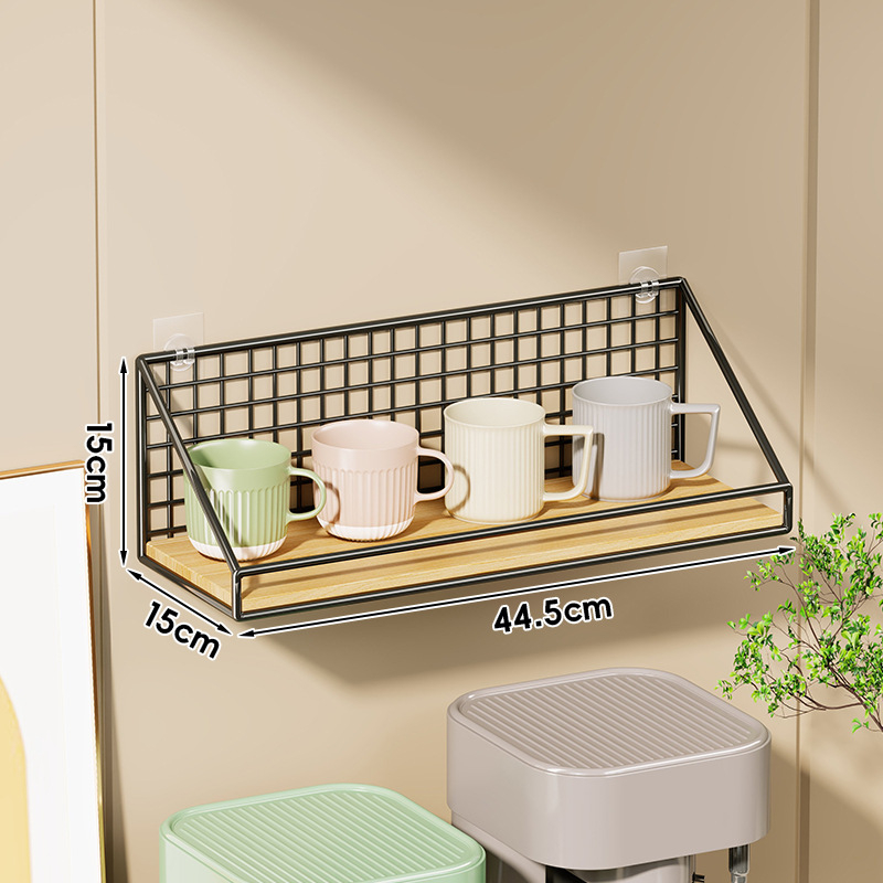 Fali pohártartó vasból és fából, modern minimalist stílus, luxus retro dizájn