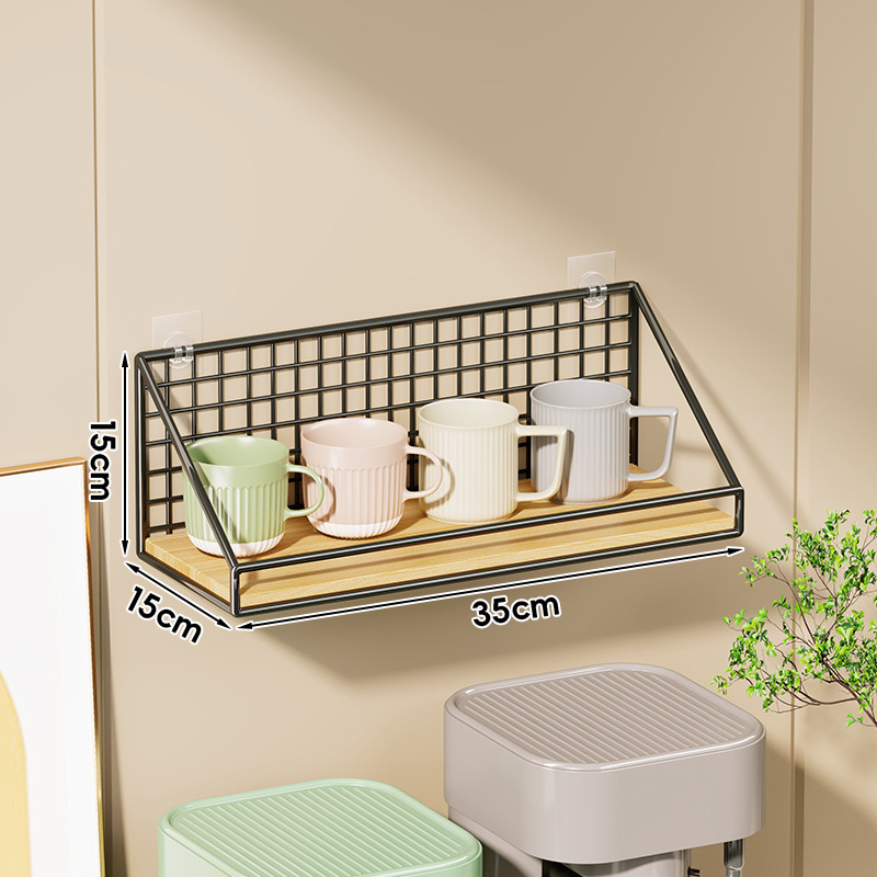 Fali pohártartó vasból és fából, modern minimalist stílus, luxus retro dizájn