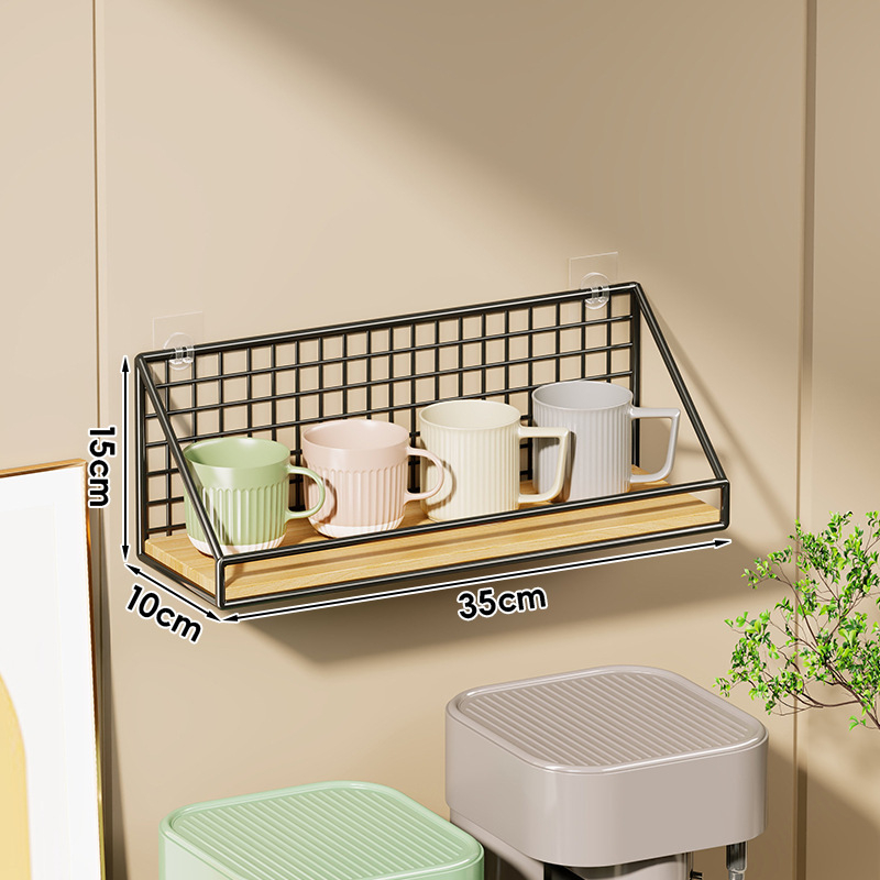 Fali pohártartó vasból és fából, modern minimalist stílus, luxus retro dizájn