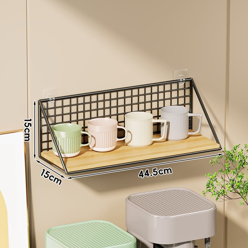 Fali pohártartó vasból és fából, modern minimalist stílus, luxus retro dizájn