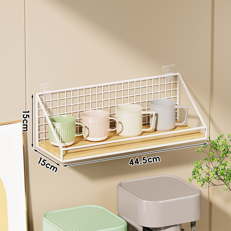 Fali pohártartó vasból és fából, modern minimalist stílus, luxus retro dizájn