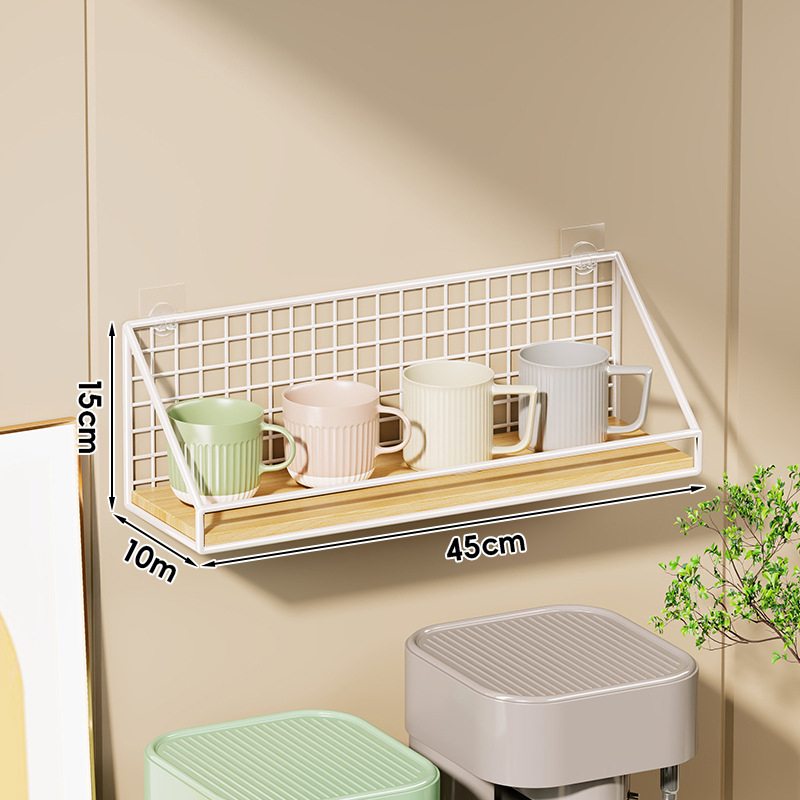 Fali pohártartó vasból és fából, modern minimalist stílus, luxus retro dizájn