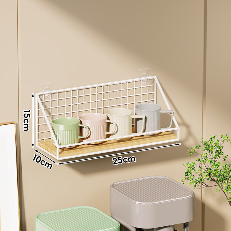 Fali pohártartó vasból és fából, modern minimalist stílus, luxus retro dizájn