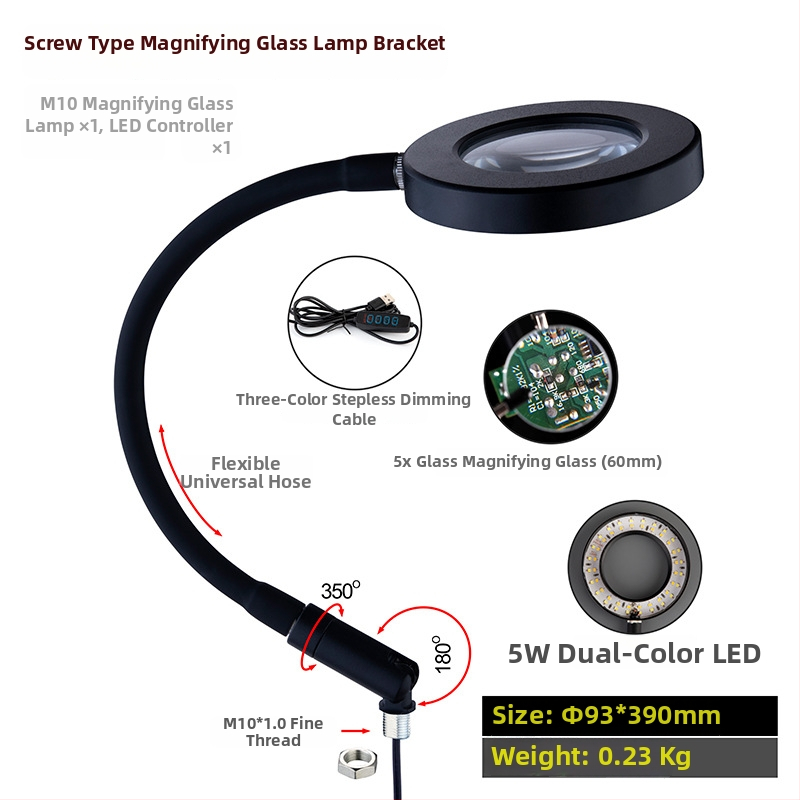 Професионална сваръчна станция със стойка за паялник, лупа, LED светлина, вентилатор за отвеждане на дима и магнитен ремонтен комплект